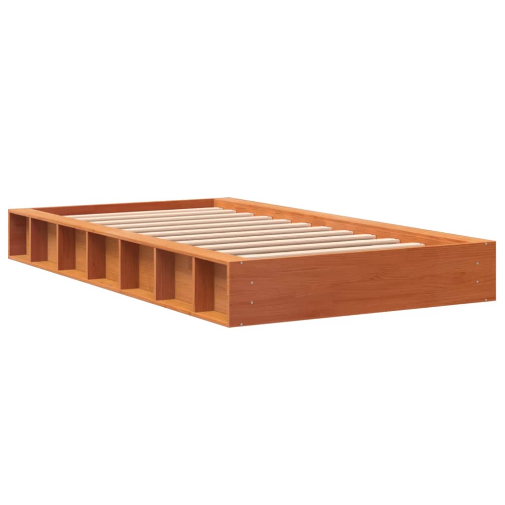 Letto senza Materasso Marrone Cera 90x190 cm in Legno di Pino - homemem39