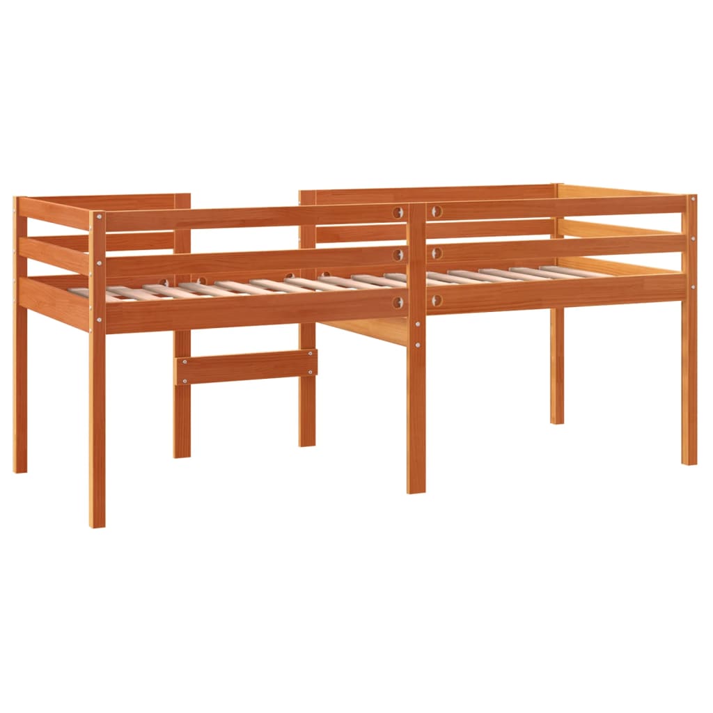 Letto a Soppalco Marrone Cera 80x200 cm Legno Massello di Pino - homemem39
