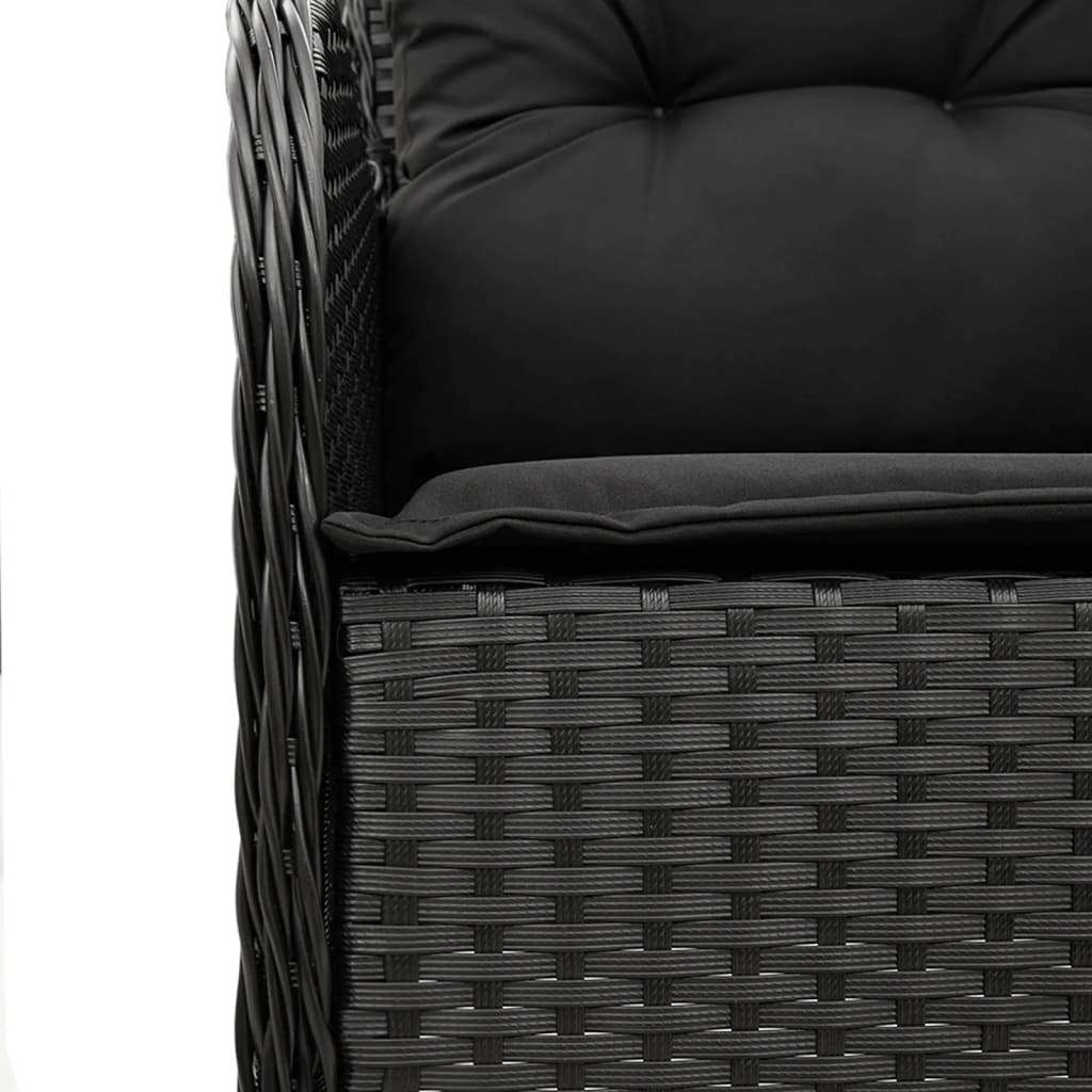 Set da Pranzo da Giardino 5 pz Nero con Cuscini in Polyrattan - homemem39