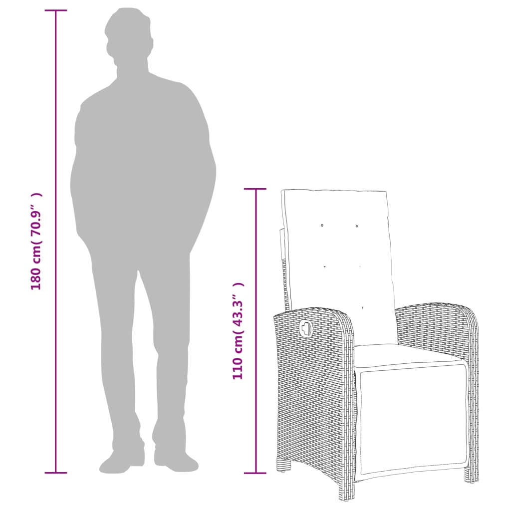 Set da Pranzo da Giardino 5 pz con Cuscini Beige in Polyrattan | homemem39