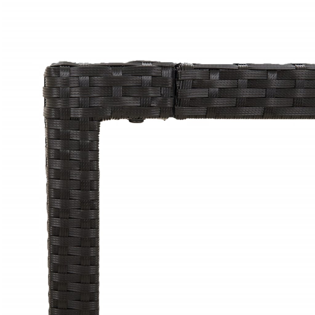 Set da Pranzo da Giardino 9 pz con Cuscini Nero in Polyrattan | homemem39