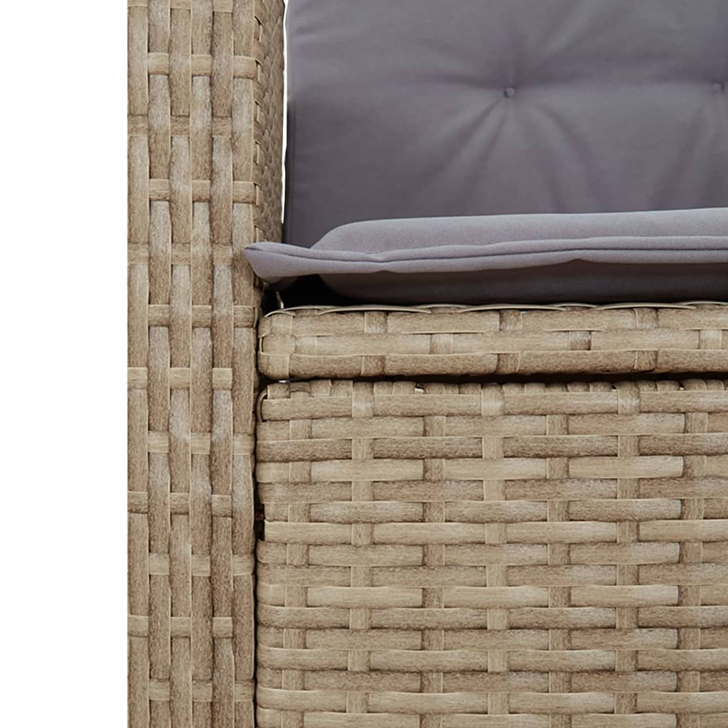 Set Pranzo da Giardino 7 pz con Cuscini Beige Misto Polyrattan - homemem39