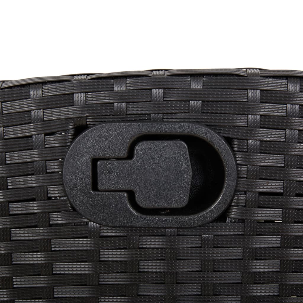 Set da Pranzo da Giardino 7 pz Nero con Cuscini in Polyrattan - homemem39
