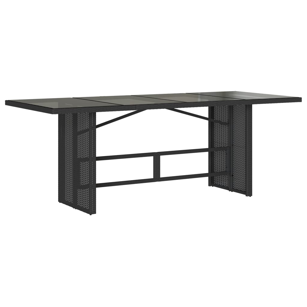 Set da Pranzo da Giardino 9 pz con Cuscini Nero in Polyrattan - homemem39