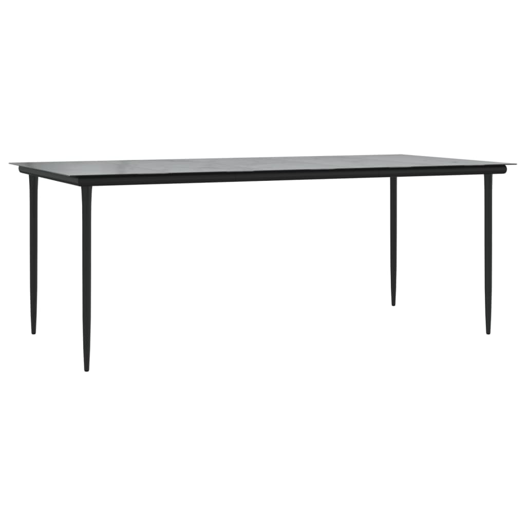 Set da Pranzo da Giardino 7 pz Nero con Cuscini in Polyrattan - homemem39