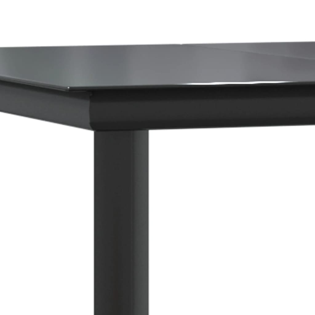 Set da Pranzo da Giardino 7 pz Nero con Cuscini in Polyrattan - homemem39
