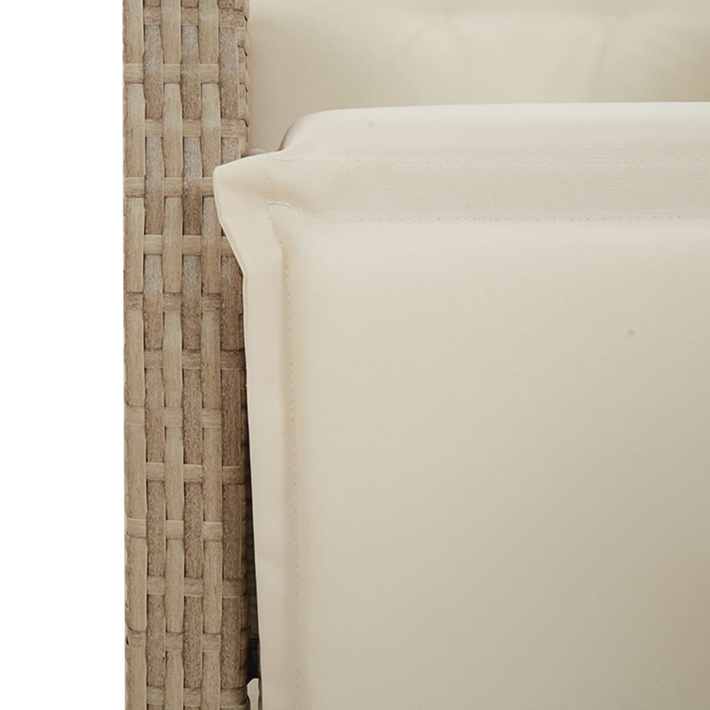 Set da Pranzo da Giardino 9 pz con Cuscini Beige in Polyrattan - homemem39