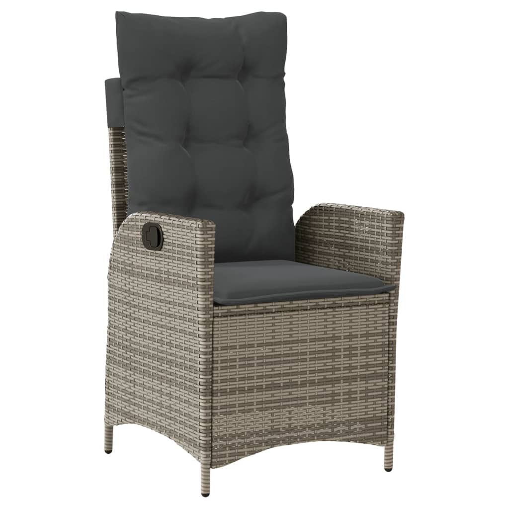 Set da Pranzo da Giardino 9 pz con Cuscini in Polyrattan Grigio - homemem39