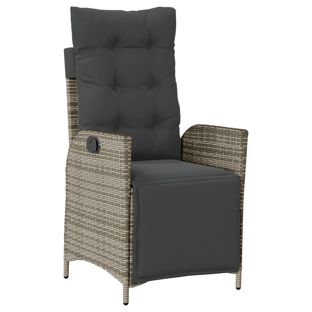 Set da Pranzo da Giardino 7 pz con Cuscini in Polyrattan Grigio - homemem39