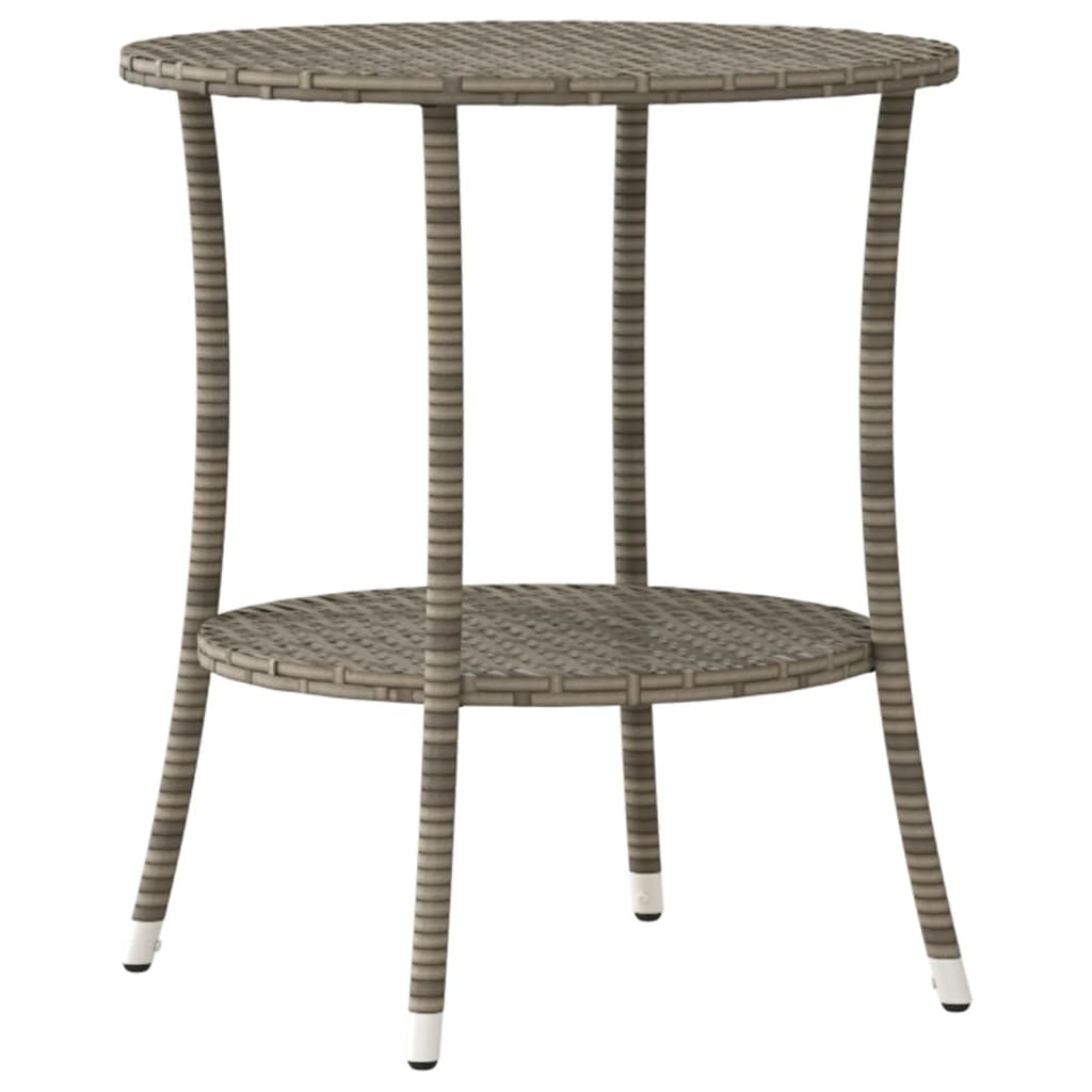 Sedie da giardino reclinabili 2 pz con tavolo grigio in polyrattan
