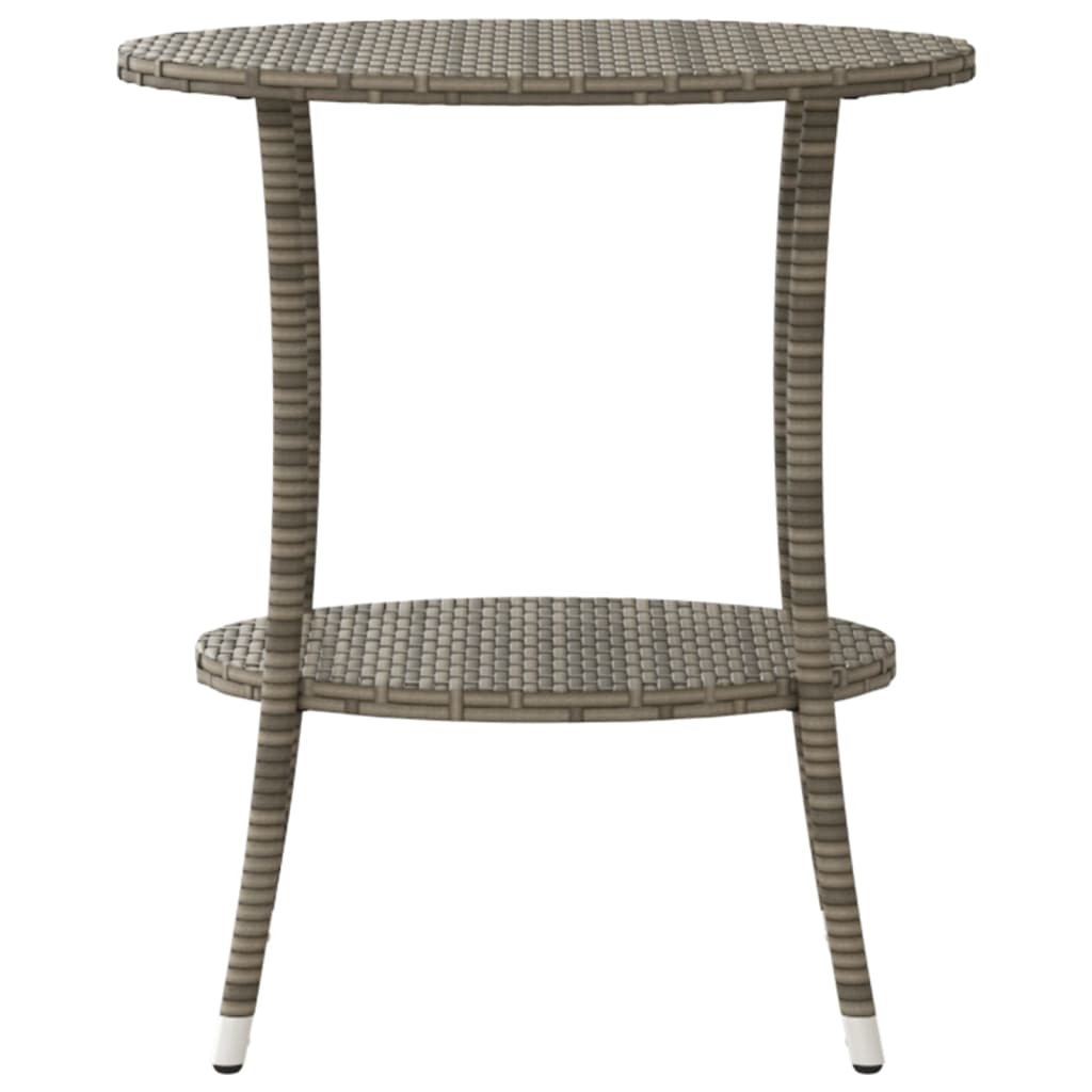 Sedie da giardino reclinabili 2 pz con tavolo grigio in polyrattan