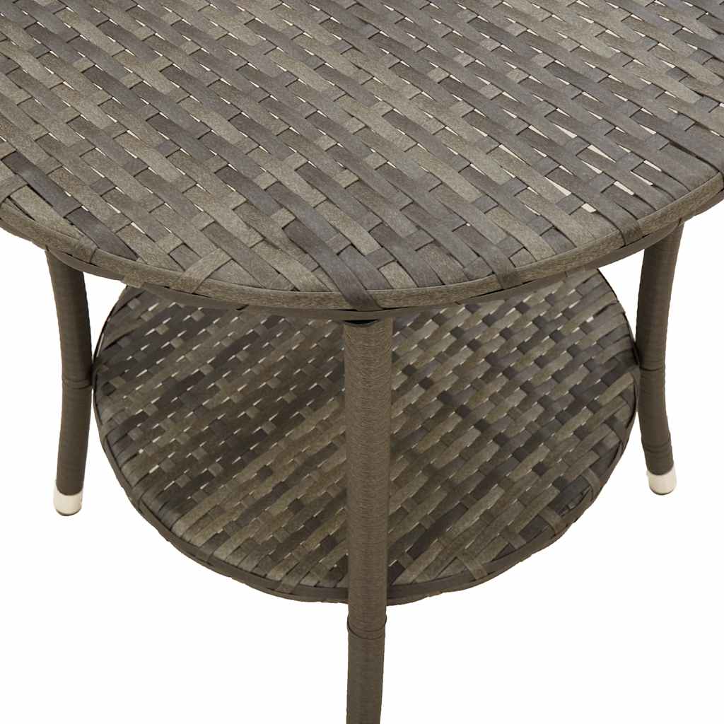 Sedie da giardino reclinabili 2 pz con tavolo grigio in polyrattan