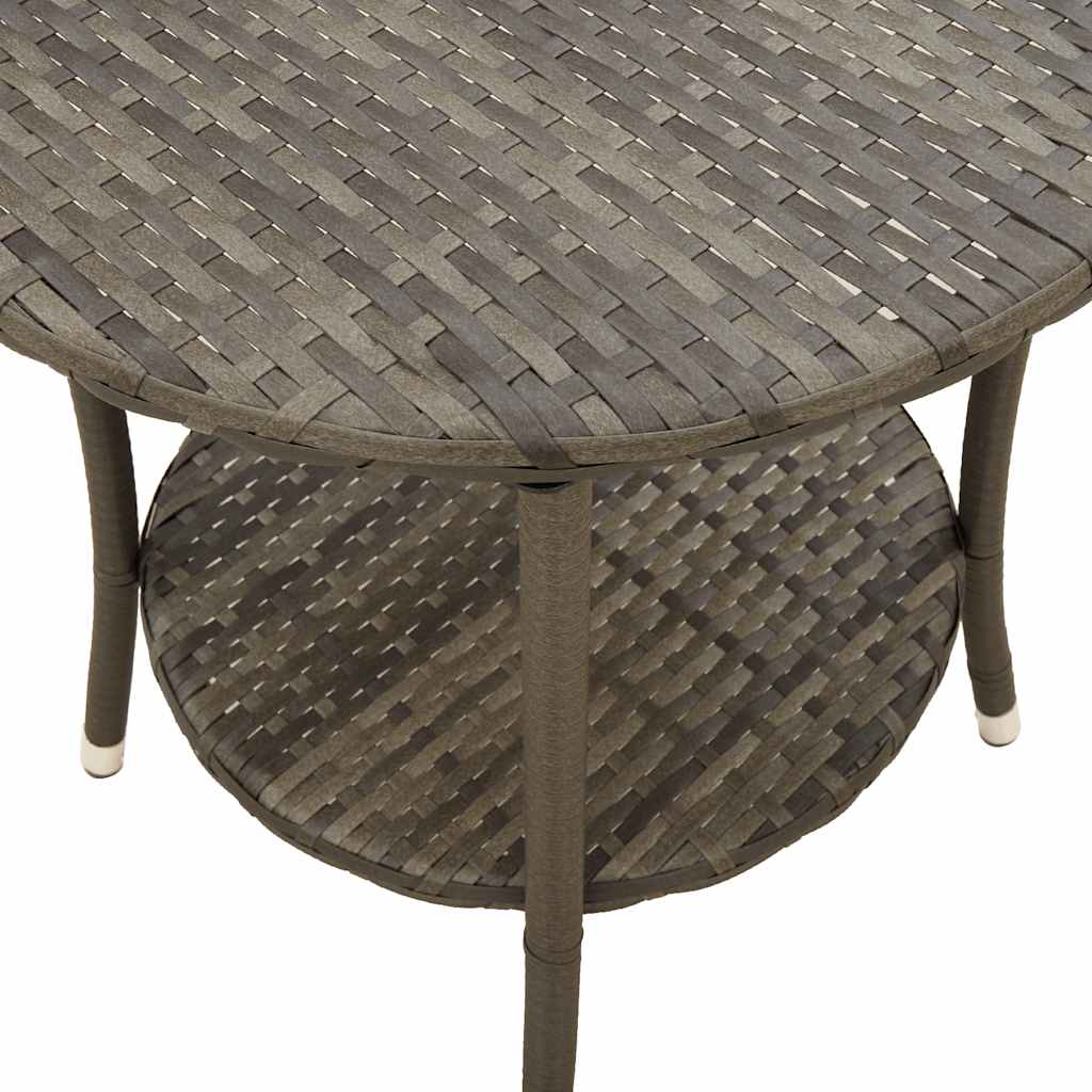 Sedie da giardino reclinabili 2 pz con tavolo grigio in polyrattan
