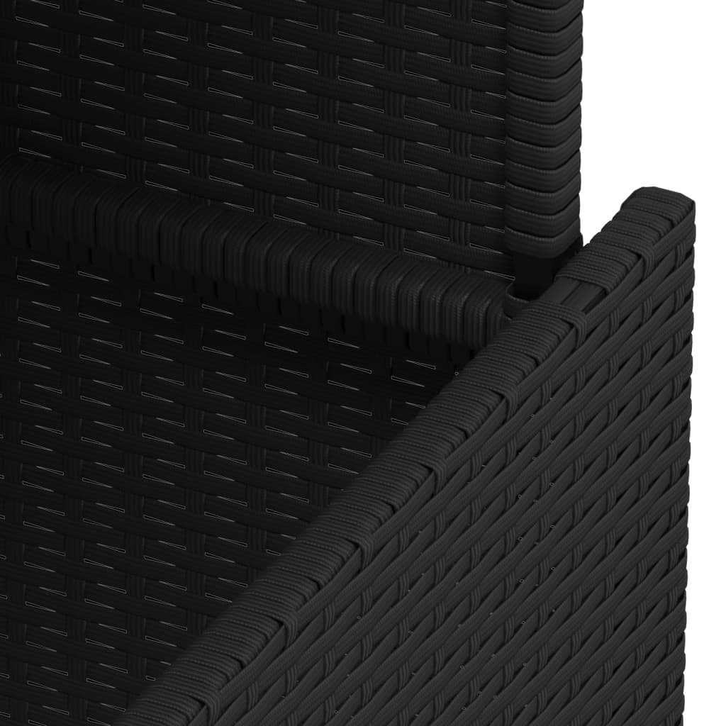 Tavolo da Giardino Nero 100x55x73 cm Polyrattan e Legno Acacia - homemem39