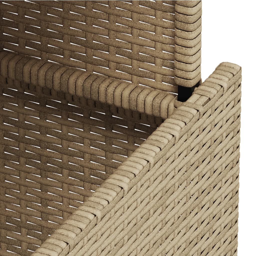 Beige Garden Table 100x55x73 cm Polyrattan and Acacia Wood