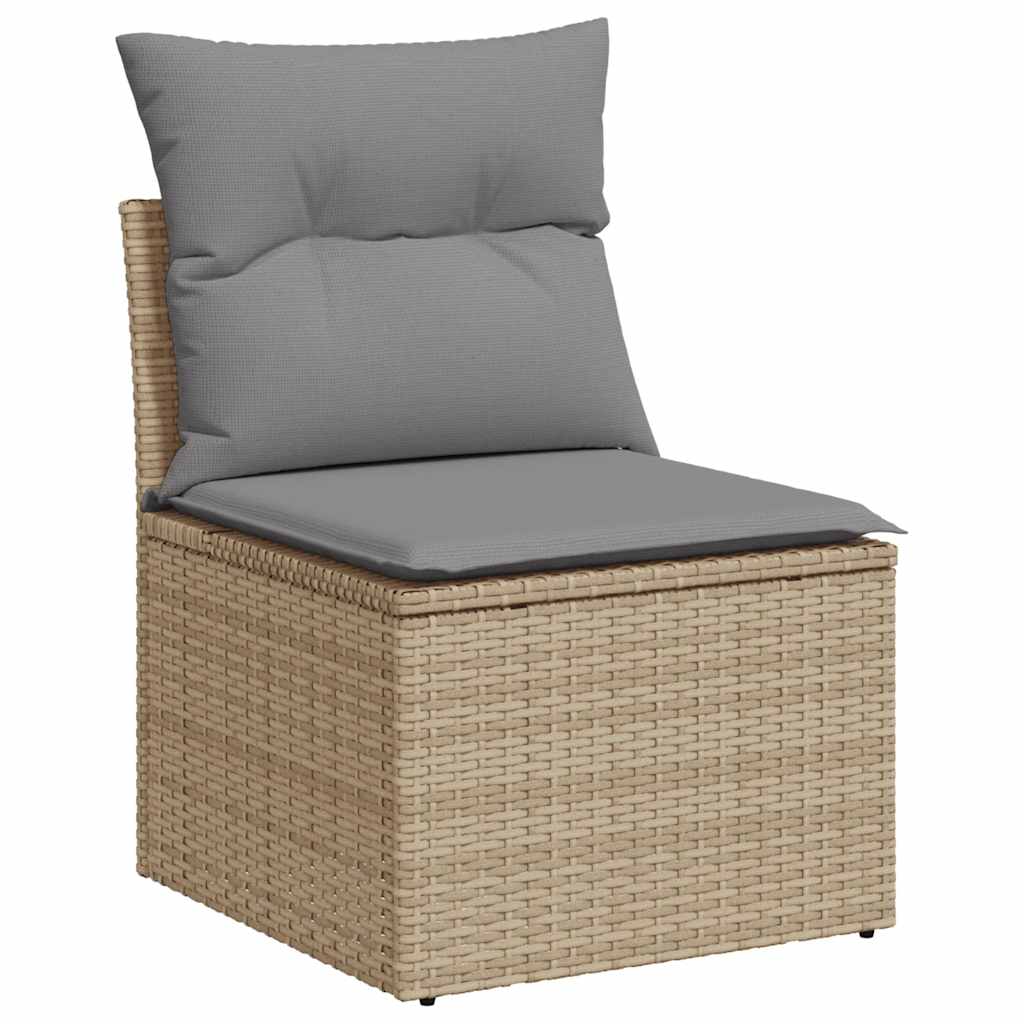 Sedia Giardino Senza Braccioli con Cuscini Beige in Polyrattan - homemem39