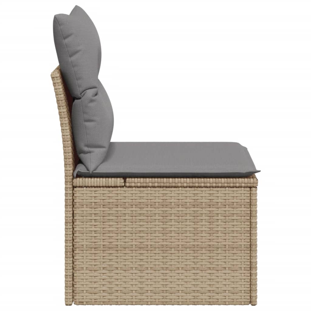 Sedia Giardino Senza Braccioli con Cuscini Beige in Polyrattan - homemem39