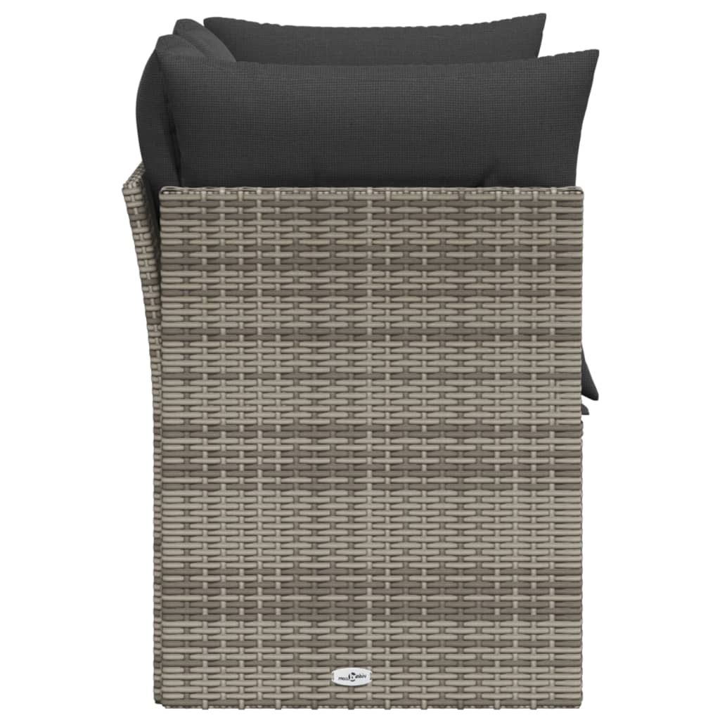 Divano da Giardino con Cuscini 2 Posti Grigio in Polyrattan - homemem39