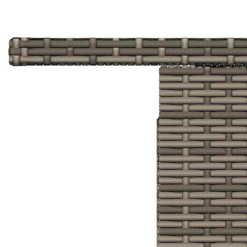 Tavolo da Giardino Piano in Vetro Grigio 100x55x73cm Polyrattan | homemem39