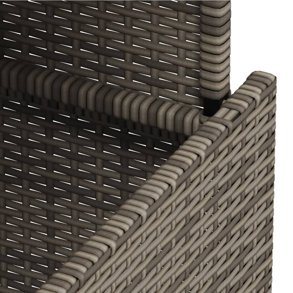 Tavolo Giardino Grigio 100x55x73 cm Polyrattan e Legno Acacia | homemem39