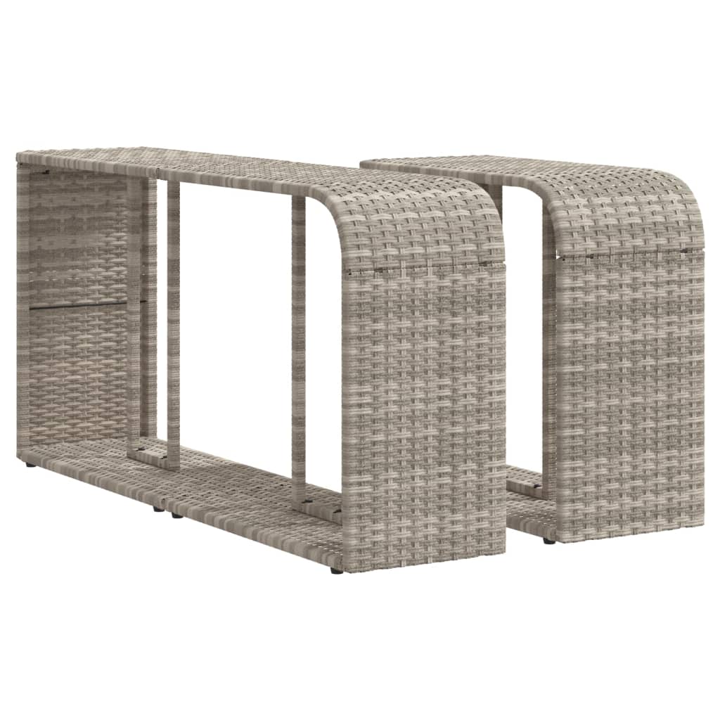 Scaffali Portaoggetti 2 pz Grigio Chiaro in Polyrattan - homemem39