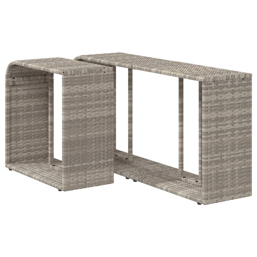 Scaffali Portaoggetti 2 pz Grigio Chiaro in Polyrattan - homemem39