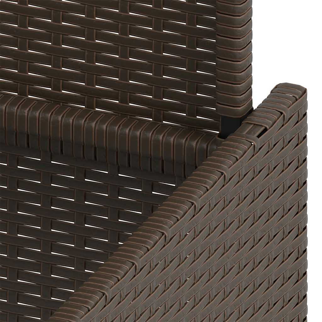Tavolo da Giardino Piano Vetro Marrone 100x55x73 cm Polyrattan
