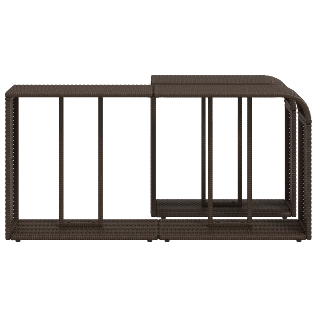 Scaffali Portaoggetti 2 pz Marrone in Polyrattan - homemem39