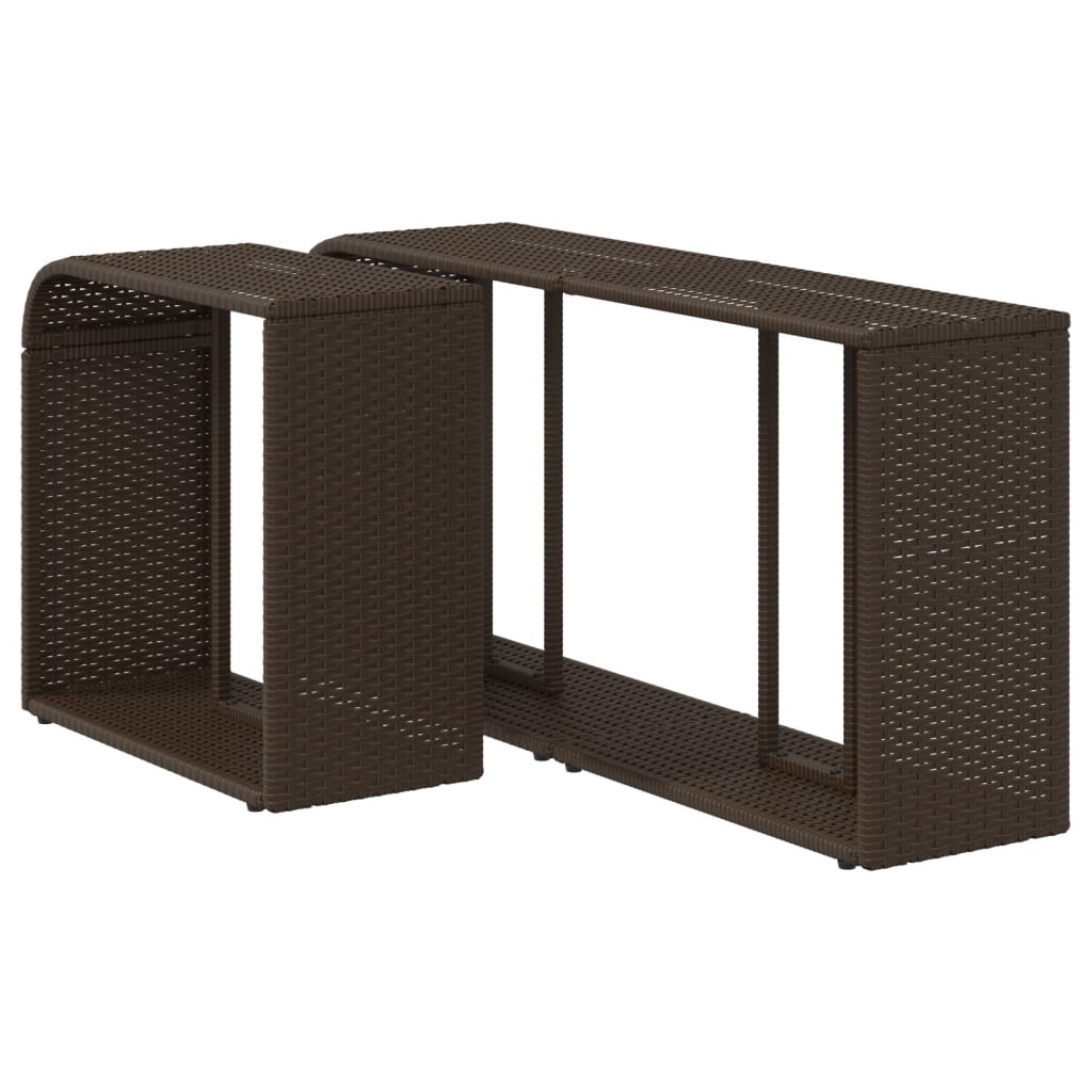 Scaffali Portaoggetti 2 pz Marrone in Polyrattan - homemem39