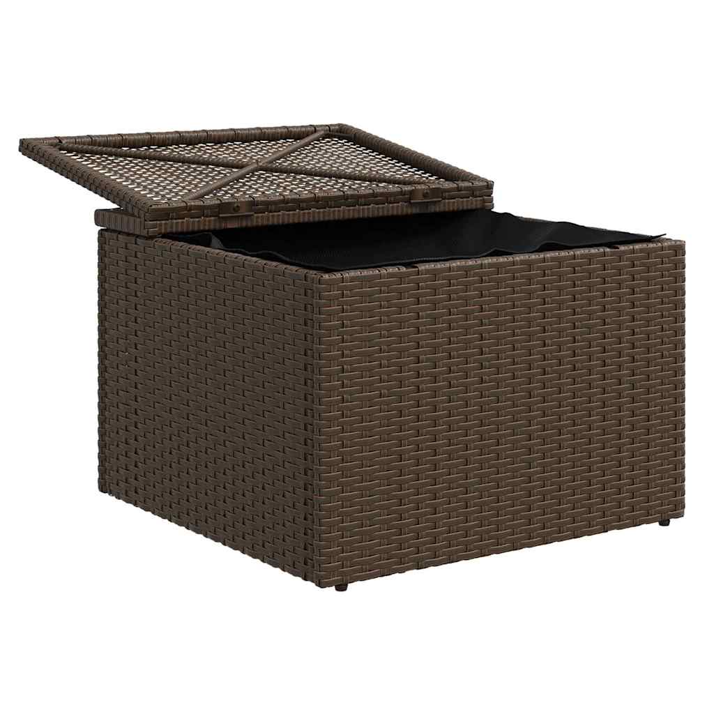Sgabello da giardino con cuscino marrone 55x55x37 cm in polyrattan - homemem39