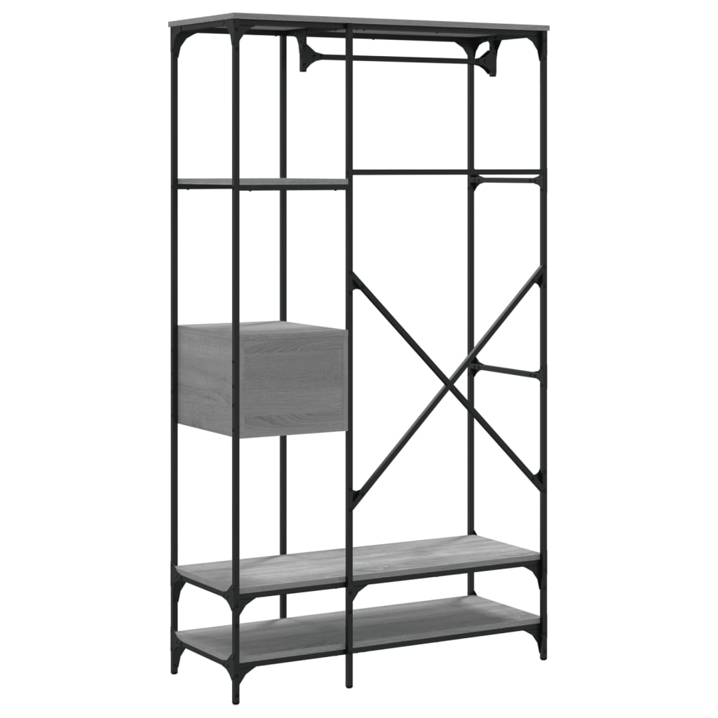 Armadio Cassetti Grigio Sonoma 100x40x180 cm Legno Multistrato - homemem39