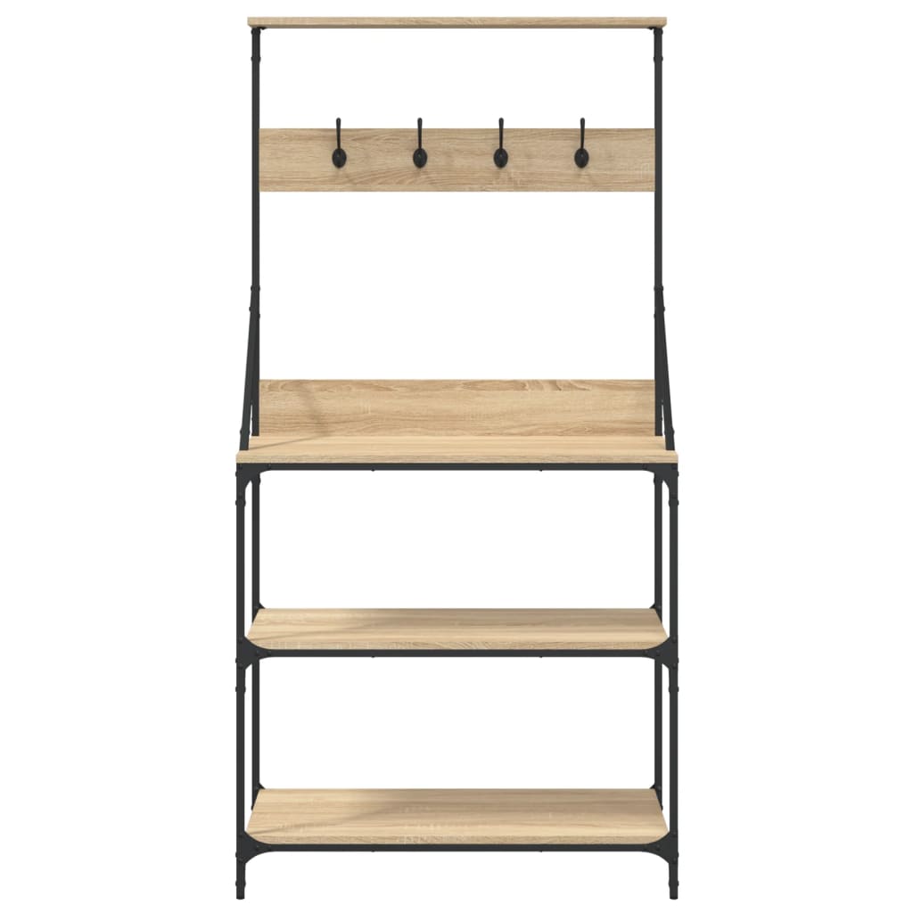 Scaffale Cucina Ganci 4 Ripiani Rovere Sonoma Legno Multistrato - homemem39