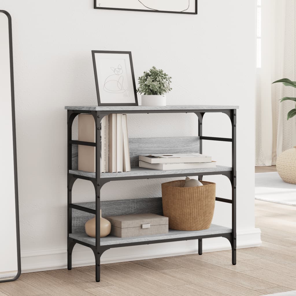 Tavolino Consolle Grigio Sonoma 75x32x75cm in Legno Multistrato - homemem39