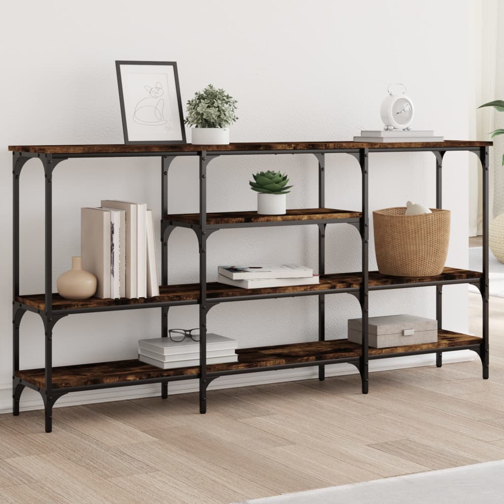 Tavolo Consolle Rovere Fumo 160x29x80 cm in Legno Multistrato - homemem39