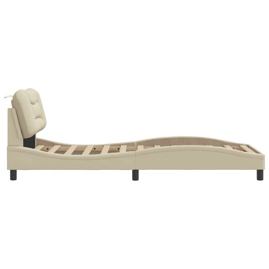 Giroletto senza Materasso Crema 80x200 cm in Tessuto