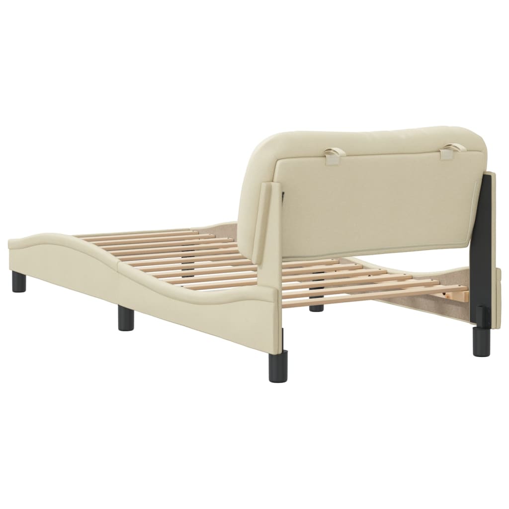 Giroletto senza Materasso Crema 80x200 cm in Tessuto