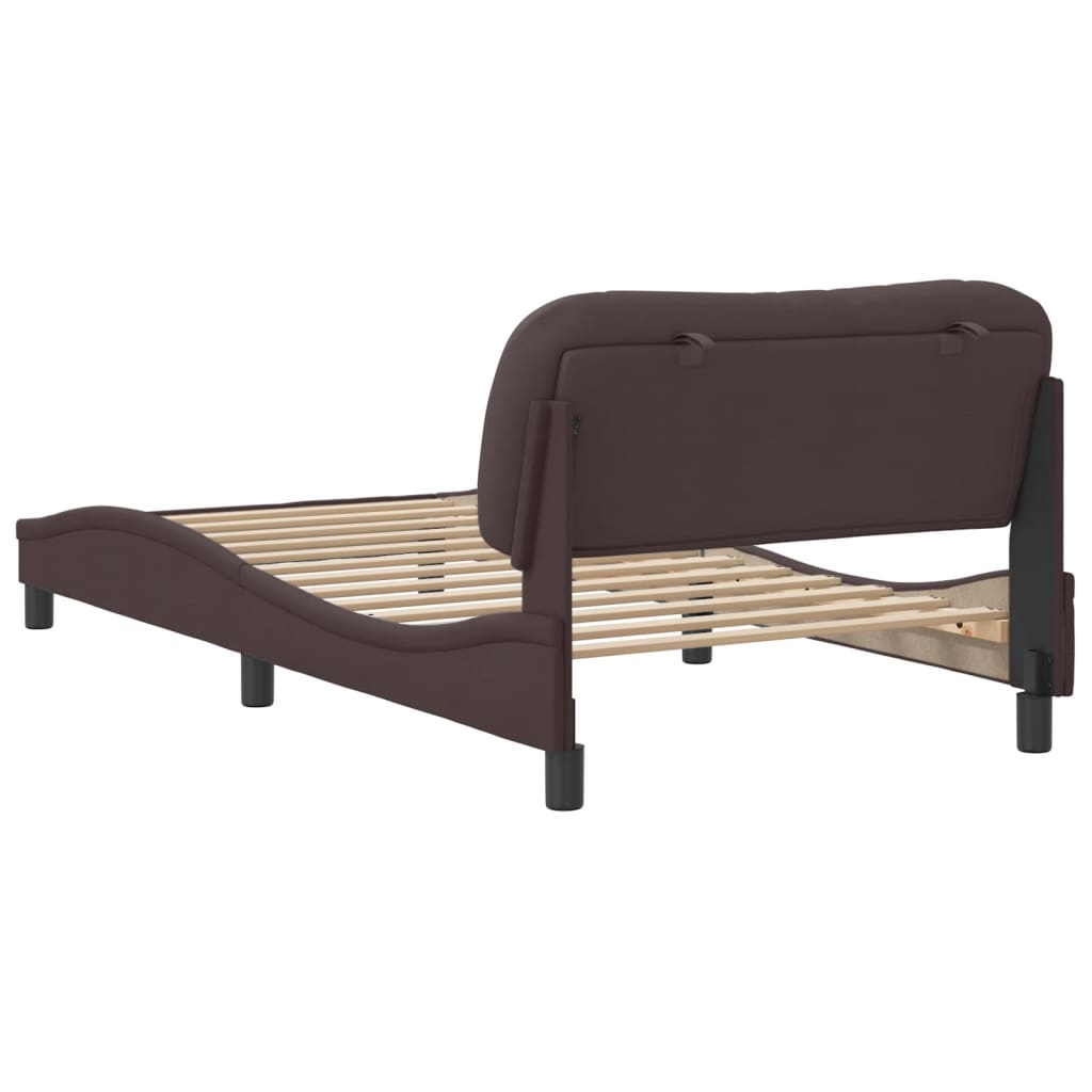 Giroletto senza Materasso Marrone Scuro 100x200 cm Tessuto