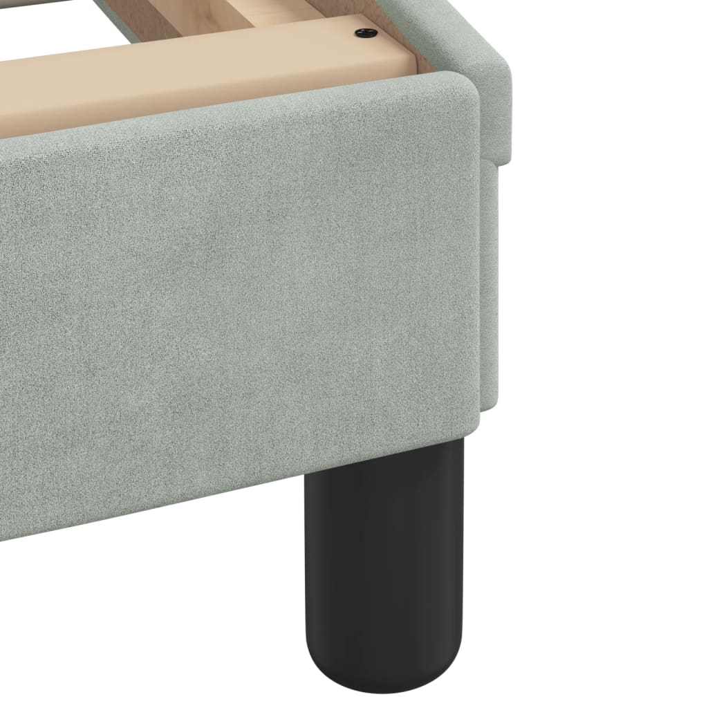 Giroletto senza Materasso Grigio Chiaro 100x200 cm Velluto