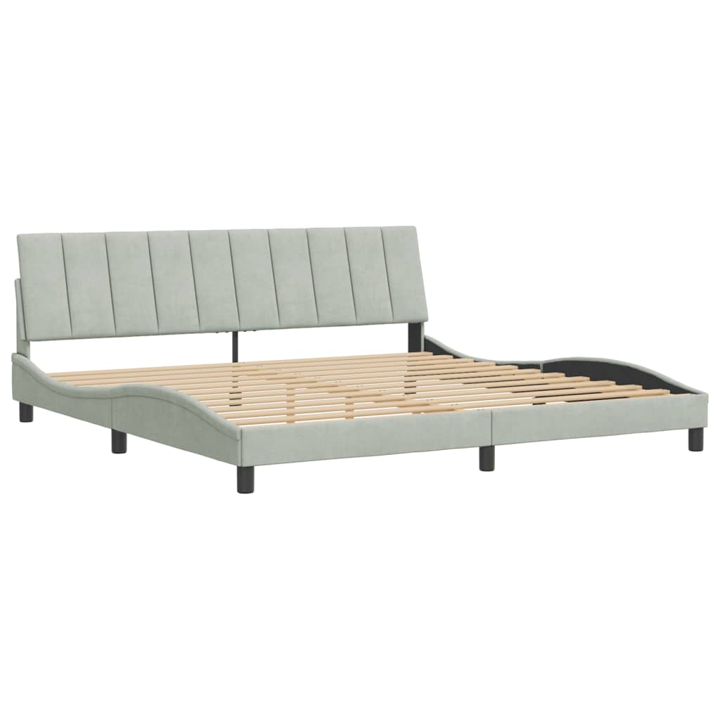 Giroletto senza Materasso Grigio Chiaro 200x200 cm Velluto