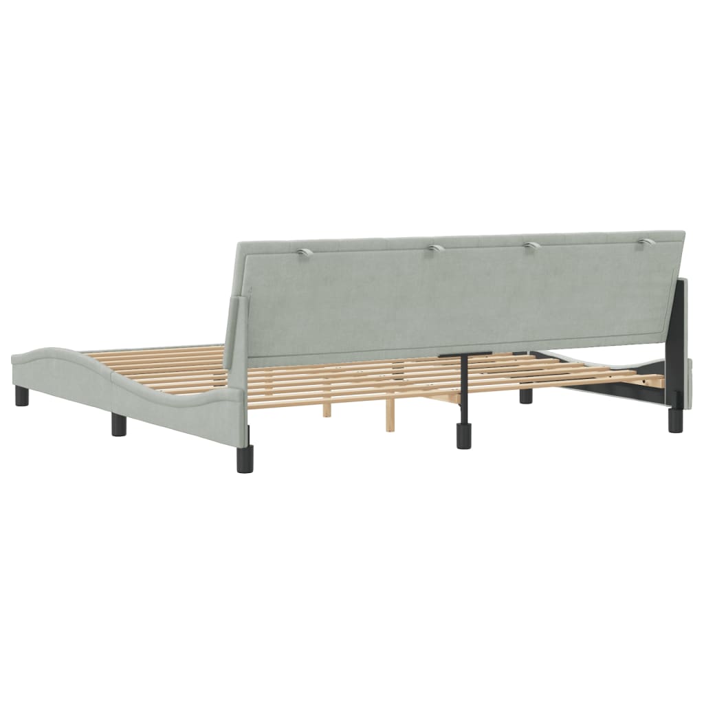 Giroletto senza Materasso Grigio Chiaro 200x200 cm Velluto