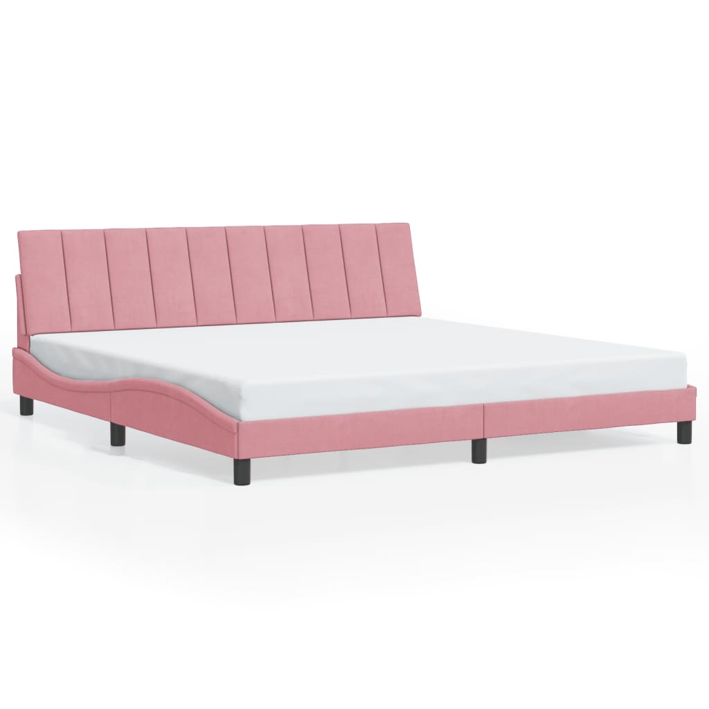 Giroletto con Testiera Rosa 200x200 cm in Velluto