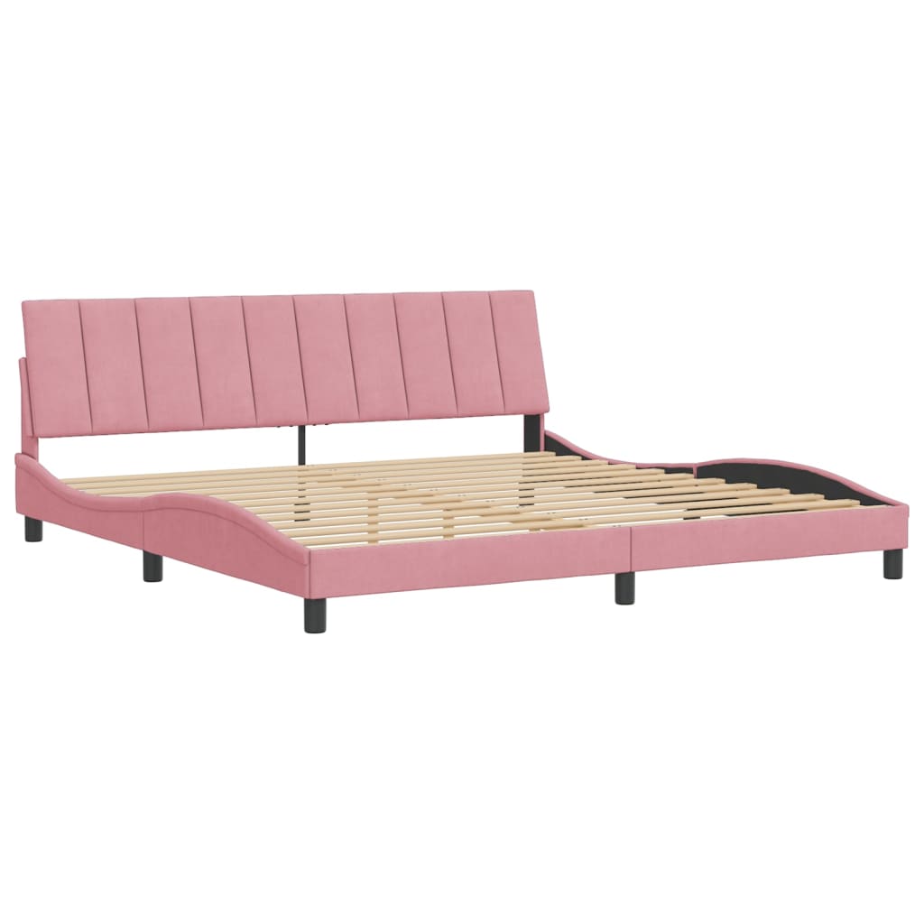 Giroletto con Testiera Rosa 200x200 cm in Velluto