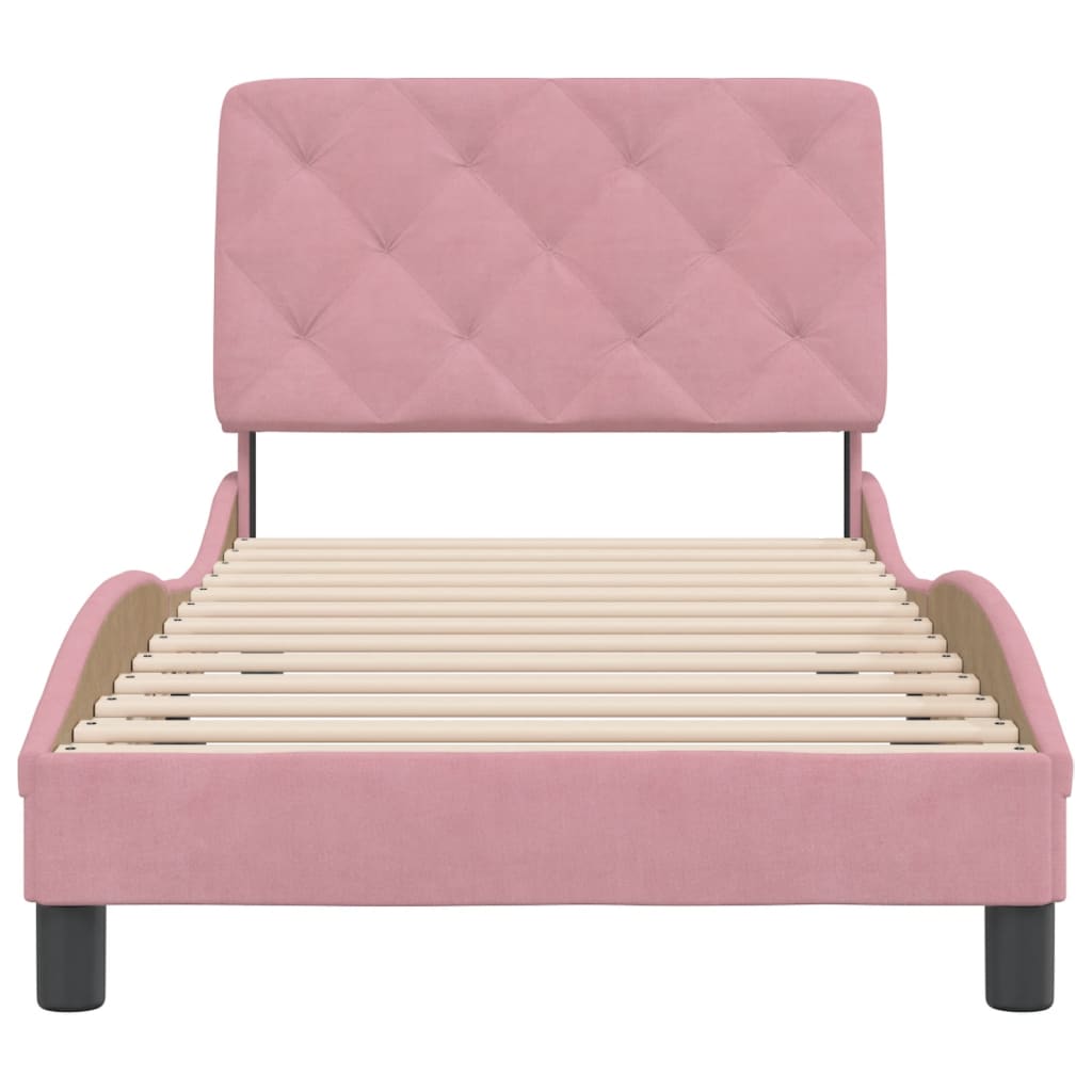Giroletto con Testiera Rosa 80x200 cm in Velluto