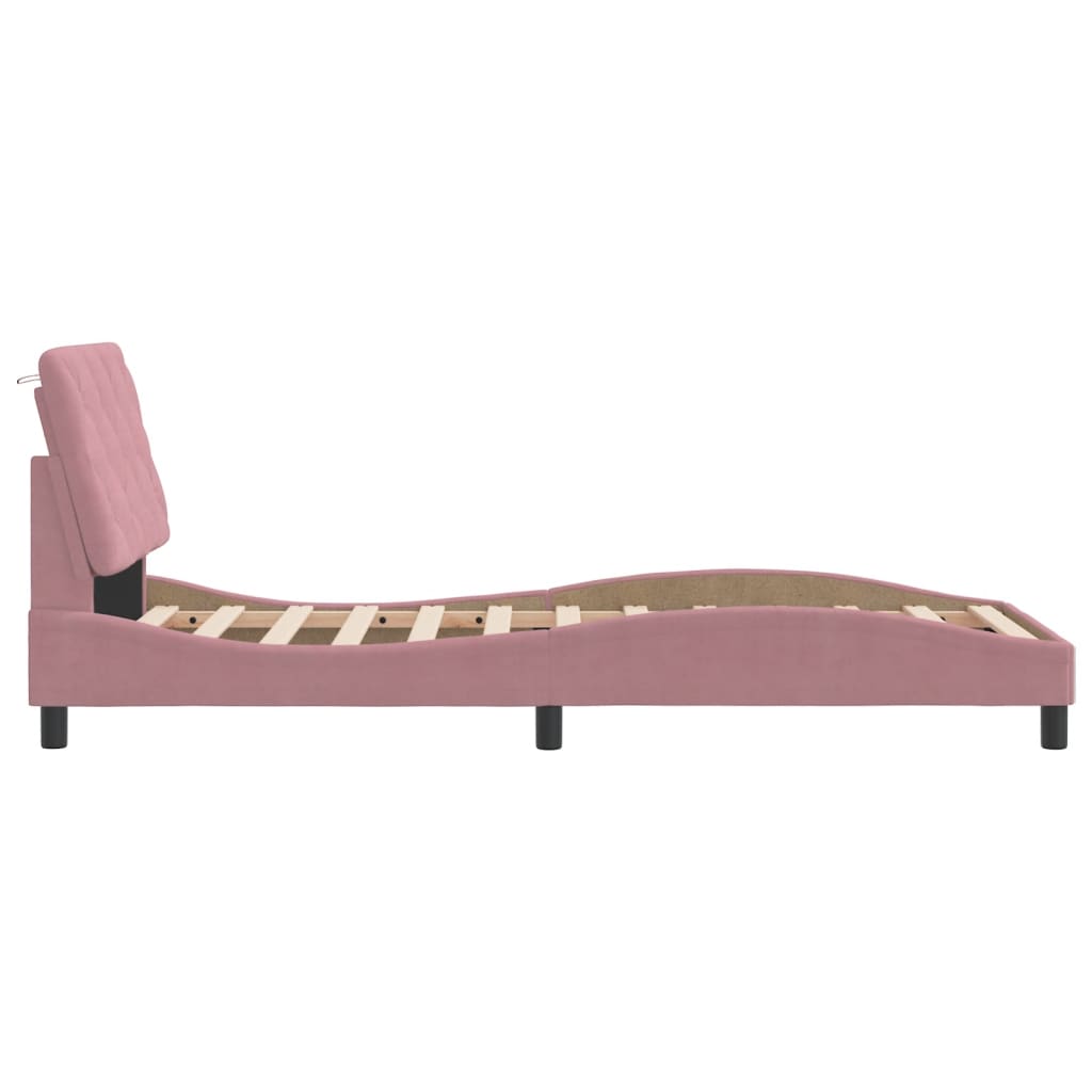 Giroletto con Testiera Rosa 80x200 cm in Velluto