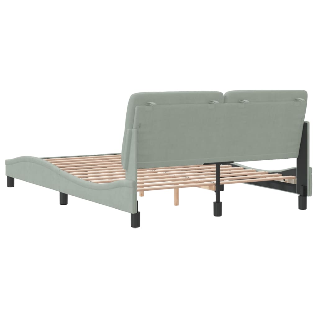 Giroletto senza Materasso Grigio Chiaro 120x200 cm Velluto