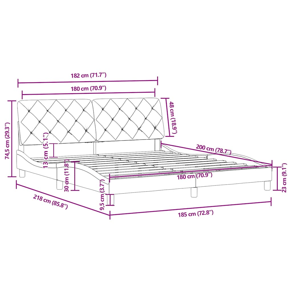 Giroletto senza Materasso Verde Scuro 180x200 cm in Velluto | homemem39