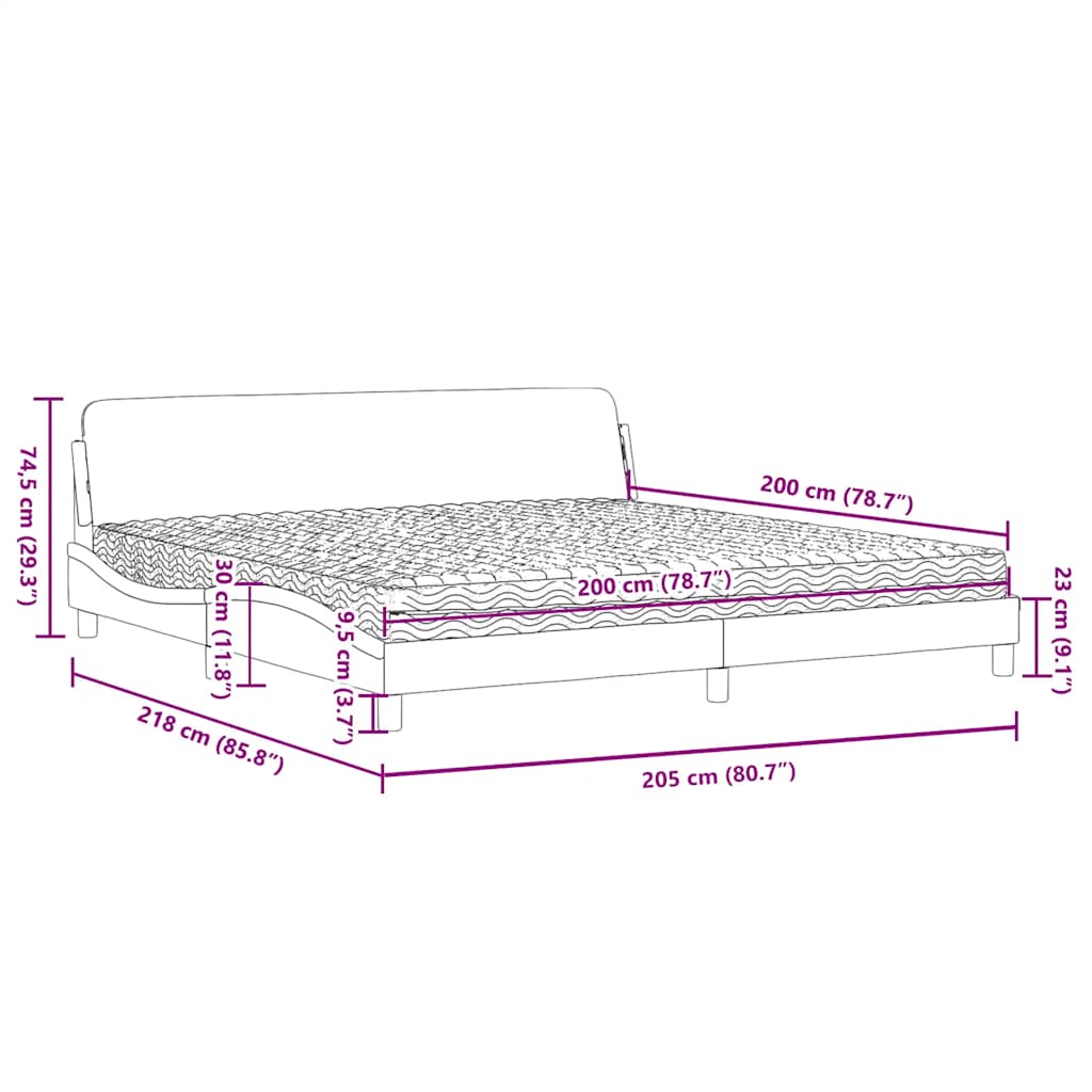 Letto con Materasso Dover Blu 200x200 cm Velluto | homemem39