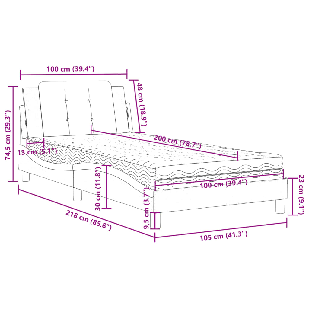 Giroletto senza Materasso Zadar Cappuccino 100x200cm Similpelle | homemem39