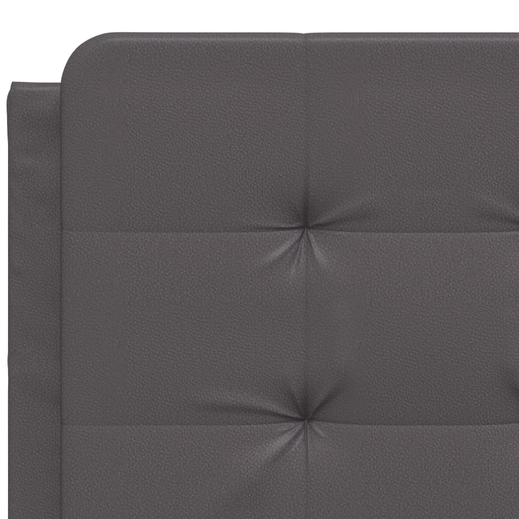 Letto con Materasso Grigio 140x200 cm in Similpelle