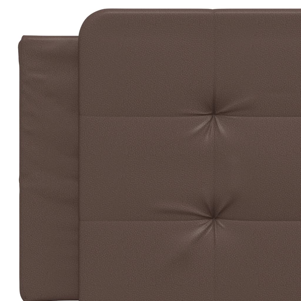 Letto con Materasso Marrone 160x200cm in Similpelle